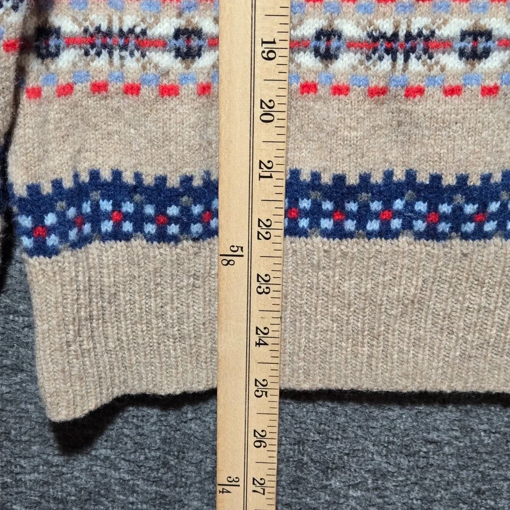 J. CREW Fair Isle Nordic Crewneck Pullover Sweater 100%‎ Lambswool Size Small